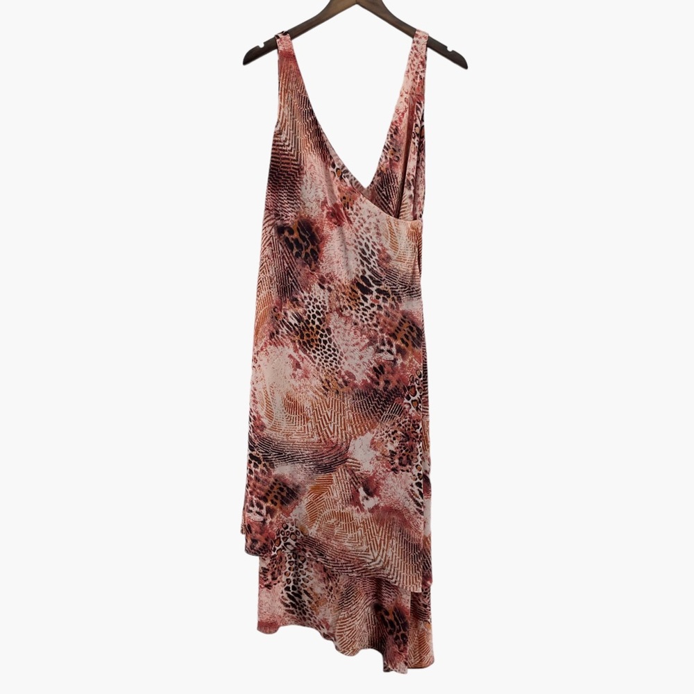 Nina Austin Animal‎ Print V Neck Asymmetric Dress